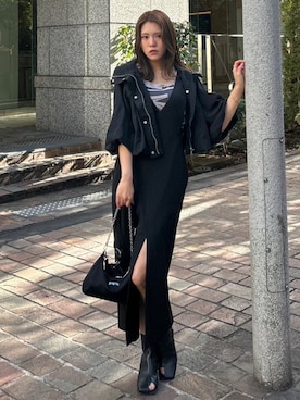 「rienda（リエンダ）のアイテム（ジャケット/アウター）」を使った、riendaofficialさん（レディース・164cm）の春コーディネート