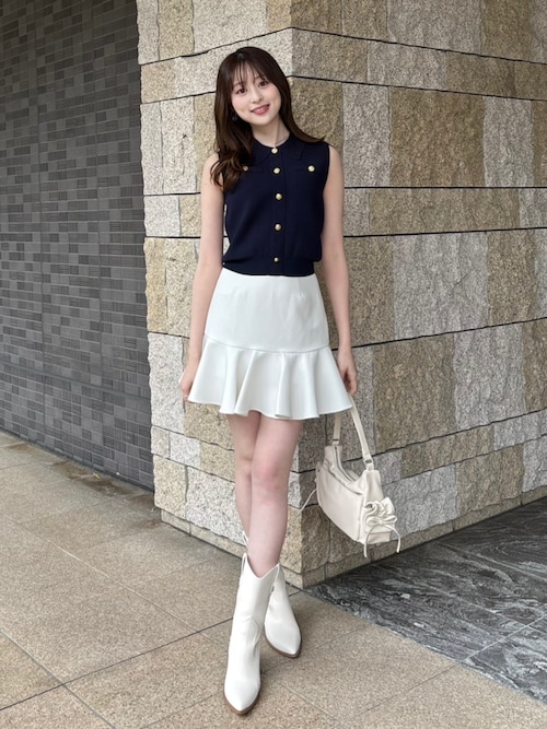 森香澄さん着用】サーキュラーフレアジャストウエストスカート 春服