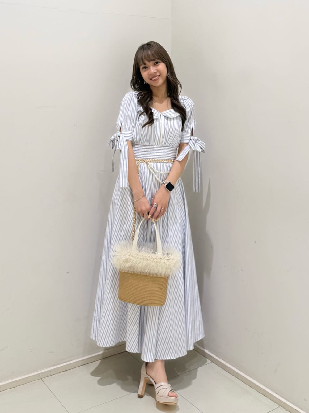ひとめ惚れワンピ】リボンスリーブフレアワンピース 春服を使った人気