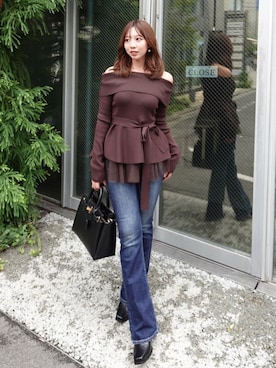 「rienda（リエンダ）のアイテム」を使った、riendaofficialさん（レディース・159cm）の秋コーディネート