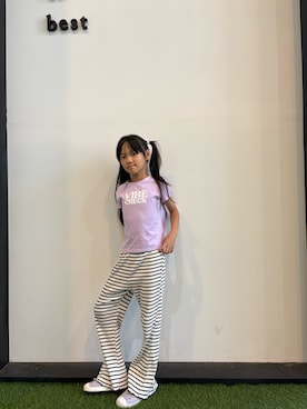 「アイテム（チノパンツ）」を使った、雅如さん（キッズ・129cm）の秋コーディネート