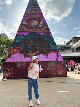 「MoonStar（ムーンスター）のアイテム」を使った、雅如さん（レディース・129cm）の春コーディネート