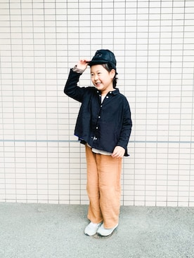 「こども ビームス（コドモビームス）のアイテム（帽子）」を使った、riccarinさん（キッズ・122cm）の冬コーディネート
