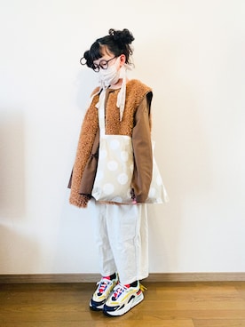 「Libra Cue（リブラ キュー）のアイテム」を使った、riccarinさん（キッズ・143cm）の冬コーディネート