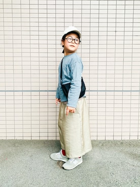 「IN THE HOUSE（インザハウス）のアイテム」を使った、riccarinさん（キッズ・123cm）の春コーディネート