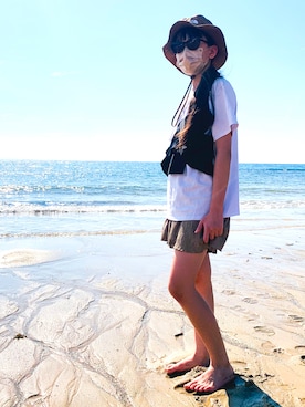 「BEAMS BOY（ビームスボーイ）のアイテム（帽子）」を使った、riccarinさん（キッズ・147cm）の夏コーディネート