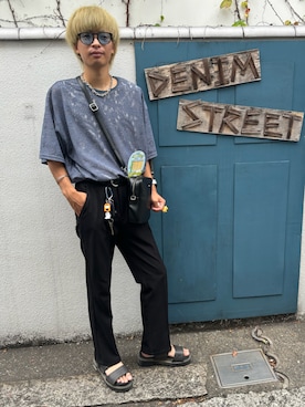 「アイテム（スラックス）」を使った、しょーだい◢ ◤さん（メンズ・173cm）の夏コーディネート