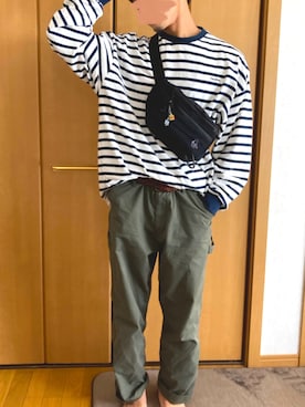 「CHUMS（チャムス）のアイテム（バッグ）」を使った、BUNOさん（メンズ・172cm）の秋コーディネート