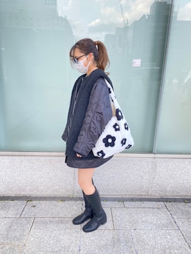 「HONEY MI HONEY（ハニーミーハニー）のアイテム」を使った、yumeさん（レディース・160cm）の秋コーディネート