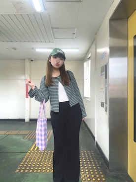 「EMIS（イミス）のアイテム（帽子）」を使った、はるちょすさん（レディース・157cm）の春コーディネート