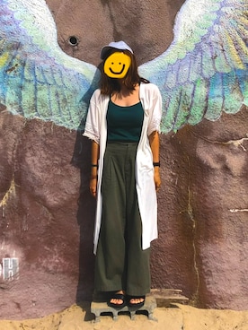 「海」｜「アイテム（チノパンツ）」を使った、MYさん（レディース・156cm）の夏コーディネート