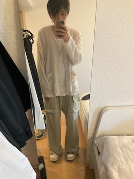 RICK OWENS ハイライズ コットンスキニーカーゴ ベージュ 関税込□RICK OWENS□ハイライズコットンスキニーカーゴパンツ