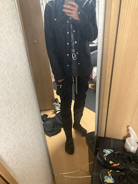 「Saint Laurent（サンローラン）のアイテム（トップス）」を使った、tomさん（メンズ・175cm）の冬コーディネート