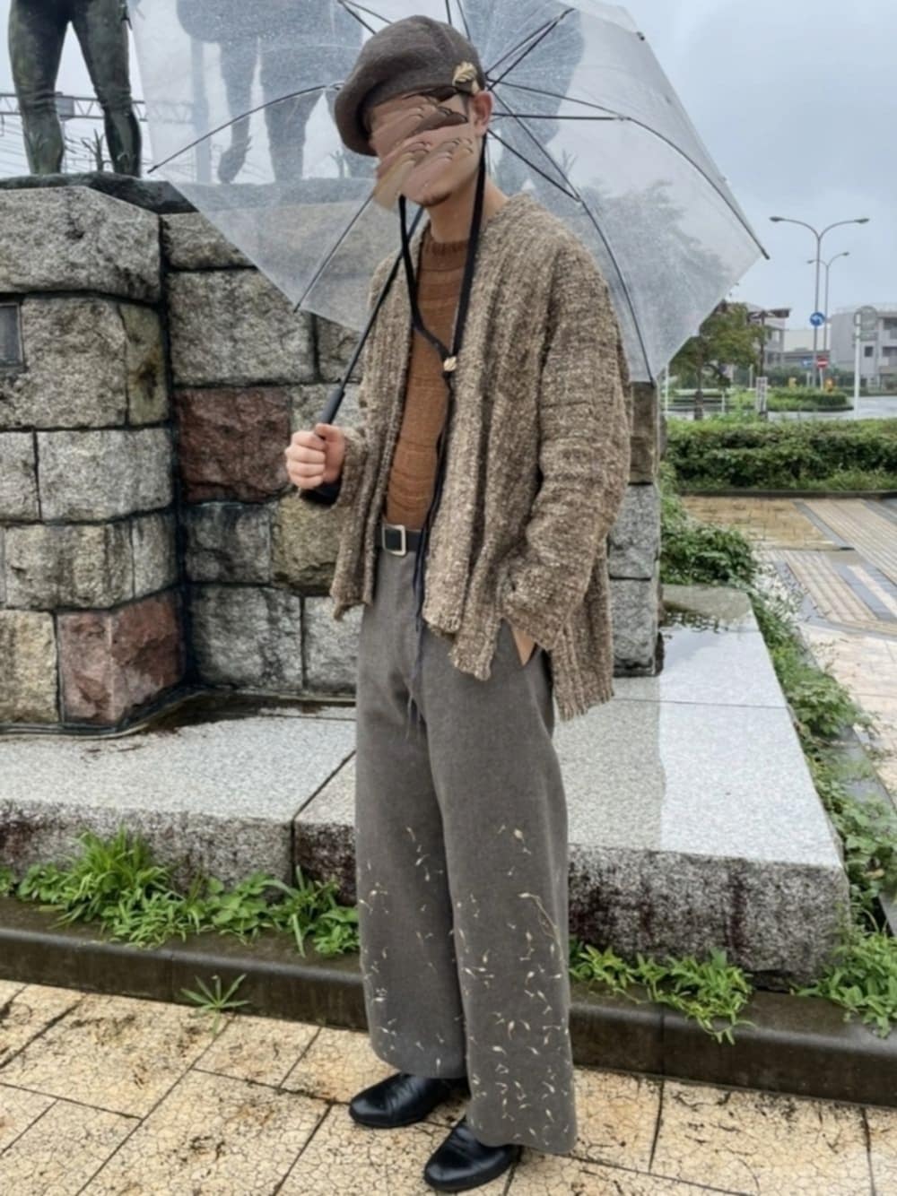 「秋のコーデ、和洋ミックス」｜「amachi.のアイテム（ハンチング/ベレー帽、ブラウン系）」を使った、TTR's closetさん（メンズ・175cm）の秋コーディネートの1枚目の写真