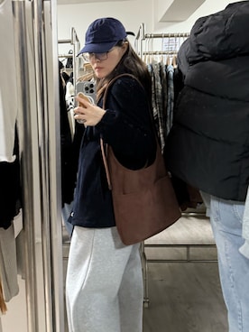 UNIQLOのダウンジャケット/コート（グレー系）を使った