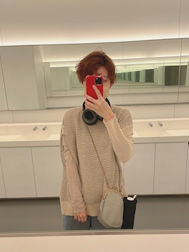 「CLANE（クラネ）のアイテム（ベスト）」を使った、Saraさん（レディース・156cm）の春コーディネート
