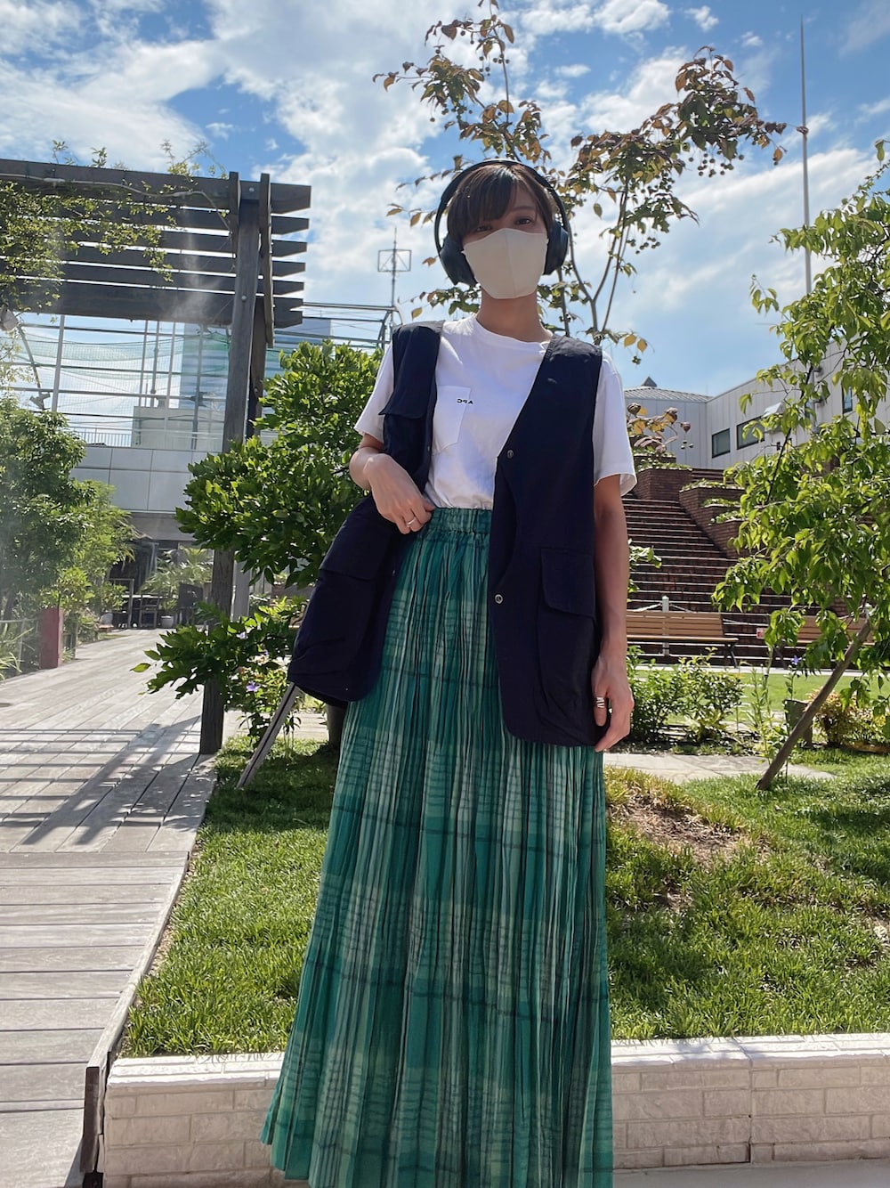 23ss【LE GLAZIK】ローンチェックギャザープリーツスカート 日本製 23ss【LE GLAZIK】ローンチェックギャザープリーツスカート 日本