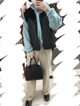 「OZOC（オゾック）のアイテム（パンツ）」を使った、Saraさん（レディース・156cm）の冬コーディネート