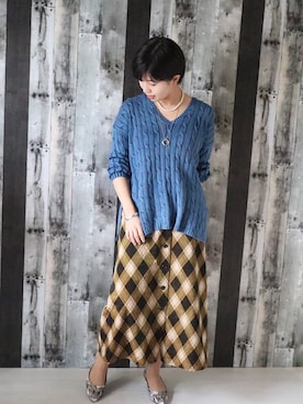 「大人古着」｜ajisai＊yuuさん（レディース・157cm）の冬コーディネート