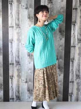 「大人古着」｜ajisai＊yuuさん（レディース・157cm）の冬コーディネート