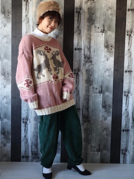 「古着好きな人と繋がりたい」｜「アイテム（パンプス）」を使った、ajisai＊yuuさん（レディース・157cm）の秋コーディネート