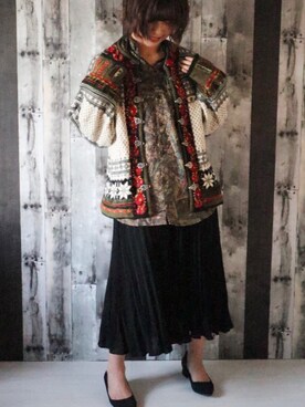 「古着好きな人と繋がりたい」｜「アイテム（パンプス）」を使った、ajisai＊yuuさん（レディース・157cm）の秋コーディネート
