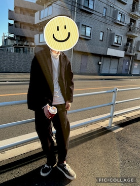 「冬」｜「アイテム（セットアップ）」を使った、ロックさん（メンズ・170cm）の冬コーディネート