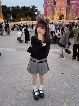 「GRL（グレイル）のアイテム（Tシャツ/カットソー）」を使った、honokaさん（レディース・147cm）の秋コーディネート