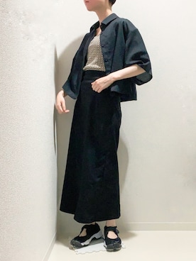 「黒」｜「アイテム（タンクトップ）」を使った、智さん（レディース・163cm）の夏コーディネート