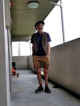 「古着好きな人と繋がりたい」｜「アイテム（キャスケット）」を使った、Ken.styleさん（メンズ・170cm）の秋コーディネート
