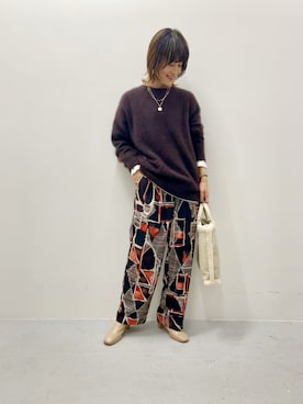 「アイテム（トップス、ブラウン系）」を使った、daio  さん（レディース・159cm）の秋コーディネート