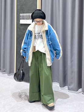 「アイテム（デニムジャケット）」を使った、miiisanさん（レディース・150cm）の秋コーディネート