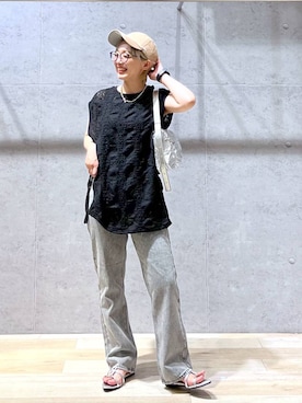 「アイテム（帽子）」を使った、miiisanさん（レディース・150cm・30代）の夏コーディネート