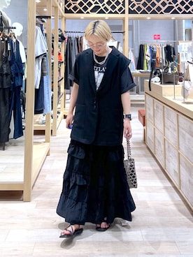 「アイテム（ベスト）」を使った、miiisanさん（レディース・150cm・30代）の夏コーディネート