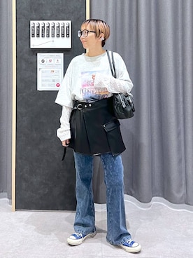 「LEPSIM（レプシィム）の【CONVERSE／コンバース】AS/AGED/AC/OX　573027（スニーカー、ブルー系）」を使った、miiisanさん（レディース・150cm）の春コーディネート