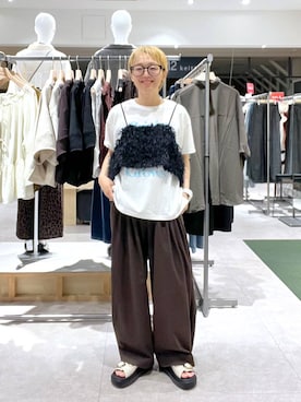 「LEPSIM（レプシィム）のアソートビスチェ　1044015（その他トップス、ブラック系）」を使った、miiisanさん（レディース・150cm）の夏コーディネート