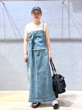 「アイテム（帽子）」を使った、miiisanさん（レディース・150cm・30代）の夏コーディネート