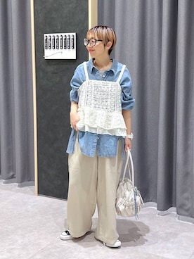 「LEPSIM（レプシィム）の【CONVERSE／コンバース】AS/AGED/AC/OX　573027（スニーカー、ブラウン系）」を使った、miiisanさん（レディース・150cm）の春コーディネート