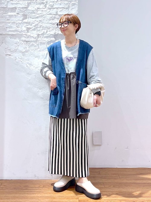 切り替えリメイク風チュニック 107115（Tシャツ/カットソー