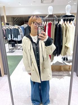 「LEPSIM（レプシィム）の【累計販売数5万枚突破】袖切り替えプルオーバー　140912（Tシャツ/カットソー、ホワイト系）」を使った、miiisanさん（レディース・150cm）の春コーディネート