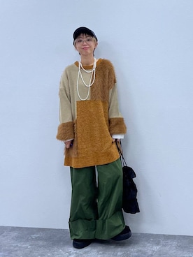 「LEPSIM（レプシィム）のアウトリンキングシアープルオーバー　582453（Tシャツ/カットソー）」を使った、miiisanさん（レディース・150cm）の秋コーディネート