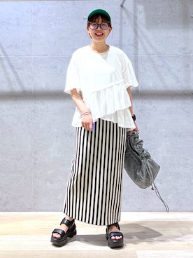 「アイテム（帽子）」を使った、miiisanさん（レディース・150cm・30代）の夏コーディネート