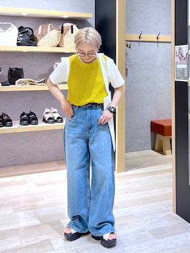 「アイテム（デニムパンツ）」を使った、miiisanさん（レディース・150cm・30代）の夏コーディネート
