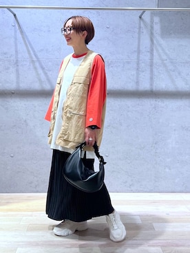 「LEPSIM（レプシィム）のカットプリーツスカート　109546（スカート）」を使った、miiisanさん（レディース・150cm）の春コーディネート