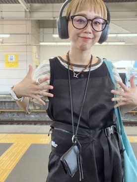 「LEPSIM（レプシィム）の機能2WAYヘンリータンク　647614（タンクトップ、ブラック系）」を使った、miiisanさん（レディース・150cm）の春コーディネート