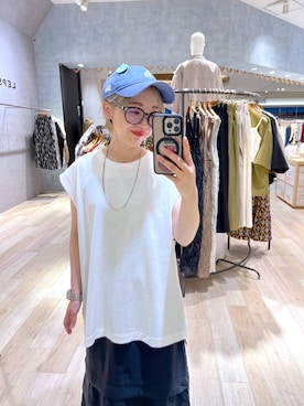 「アイテム（帽子）」を使った、miiisanさん（レディース・150cm・30代）の夏コーディネート
