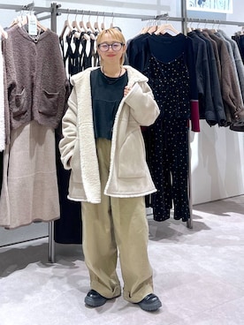 「アイテム（ムートンコート）」を使った、miiisanさん（レディース・150cm）の冬コーディネート