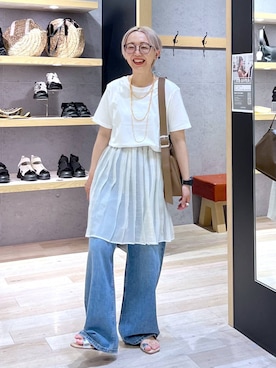 「LEPSIM（レプシィム）のアイテム」を使った、miiisanさん（レディース・150cm）の夏コーディネート