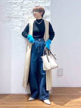 「LEPSIM（レプシィム）のアイテム（トレンチコート）」を使った、miiisanさん（レディース・150cm）の冬コーディネート