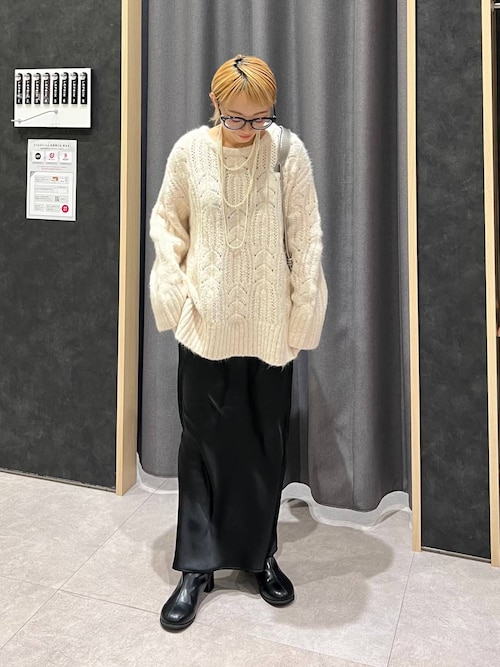 ストレッチサテンスカート　497324